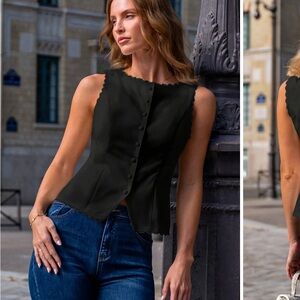 Elegant Black Sleeveless Top